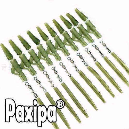 10 sets Carp Fishing Accessories Lead Clip Quick Change Swivel Tail Rubber Anti Tangle Sleeves Carp Rig Coarse Fishing Tackle