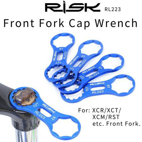 RISK Bicycle Front Fork Wrench For SR Suntour XCR/XCT/XCM/RST Bike Front Fork Cap Repair Disassembly Tools Aluminum Lightweight