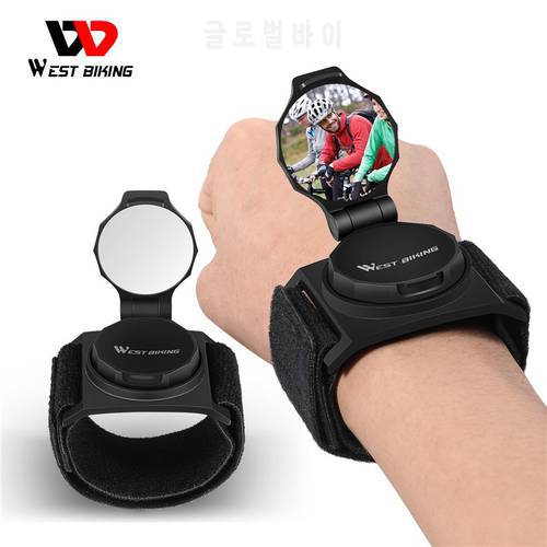 WEST BIKING Bike Mirror Wrist Wear Armband Rear View Mirror MTB Mountain Road Bicycle Adjustable Rotatable Cycling Accessories