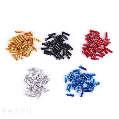 50Pcs Bicycle Brake Shifter Inner Cable End Caps Aluminum Cover Gear Bikes Parts Cycling Equipments Bicycle Accessory