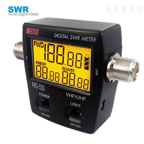 RS-50 Digital SWR Watt Meter Digital LED Backlight SWR Standing Wave Ratio UHF VHF 140-170 430-470 MHz 120W for Walkie Talkie