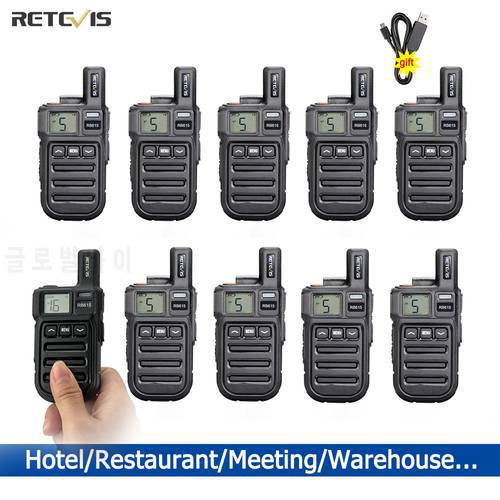 10 pcs Retevis RB615 Cheap Mini Walkie Talkie PMR 446 Walkie-Talkies FRS Portable Two-way Radio ht Communicator Hotel Restaurant