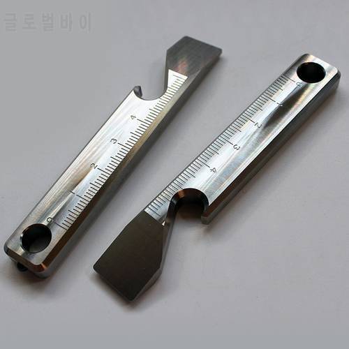 Titanium Alloy Ruler Multi-function Bottle Opener Keychain Screwdriver Titanium EDC Outdoor Tool Card