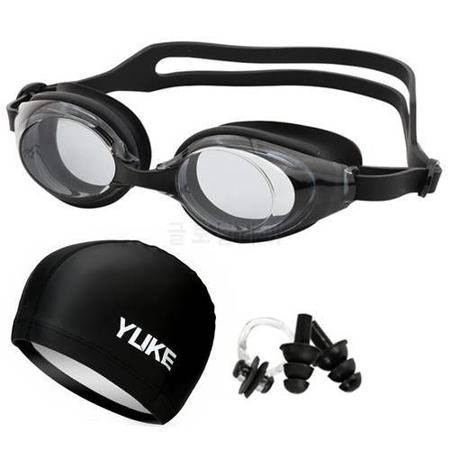 Swimming Goggles Swim Eyewear Anti-fog Waterproof Swim Cap Earplug Equipment for Men Women Kids Adult Pool Glasses