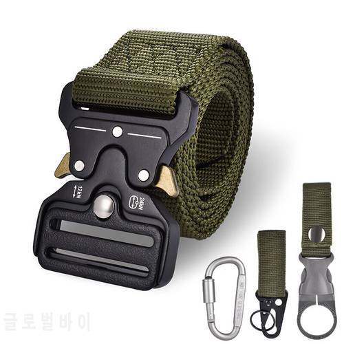 Width Canvas Tactical Adjustable Outdoor Belt Military Waistband Men Army Style Snake Buckle Belt