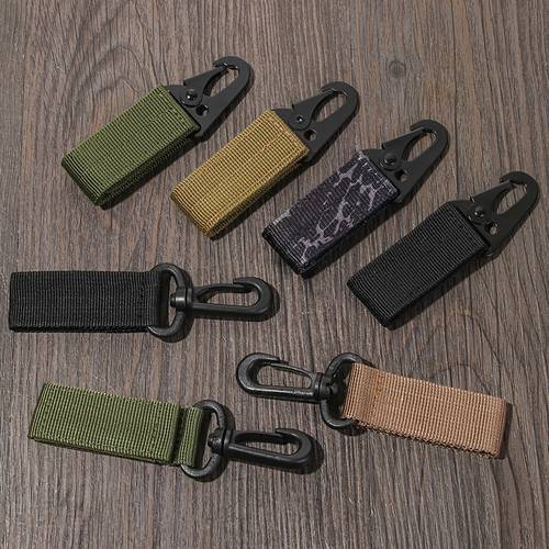 Multi-function Outdoor Tactical Nylon Webbing Quick Hanging Buckle Rotating Key Chain Hook Military Belt Buckle EDC Tool