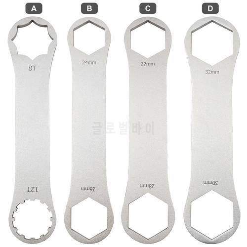 Bike Suspension Fork Wrench Stainless Steel Bicycle Top Cap Spanner Remover Tool Multi-size Household Remover Hand Tool