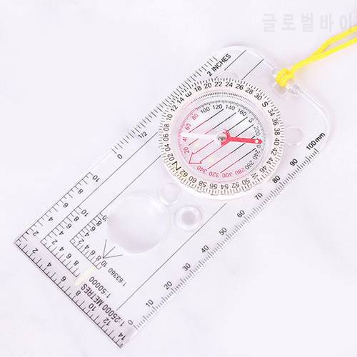 Competition Orienteering Compass Car Camping Hiking Pointing Guide Transparent Luminous Scale Compass Map Ruler