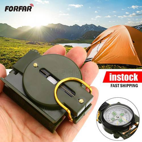 Mini Compass Military Camping Hiking Portable Folding Lens Compass Army Green Outdoor Survival Wilderness Expedition Tools
