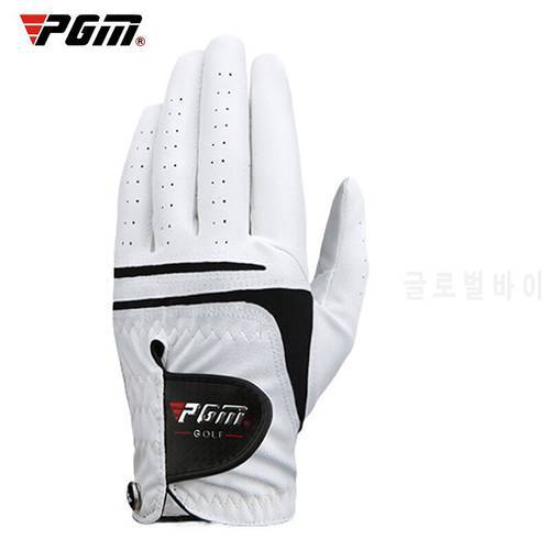 Pack 1 Pcs Golf Gloves Men Left/Right Hand Soft Breathable PU Leather + Natual Sheepskin with Ball Marker Golf Glove Men