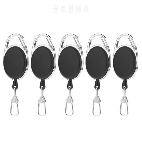 1-10Pcs Fly Fishing Key Ring Retractor Extractor Retractable Reel Anglers Keychain Fishing Tackle articulos de pesca Holder Too