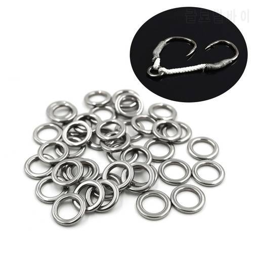 50Pcs Solid Ring Fish Connector Swivel Snap Double Fishing Split Rings Stainless Steel Durable Hook connector Line Tackle