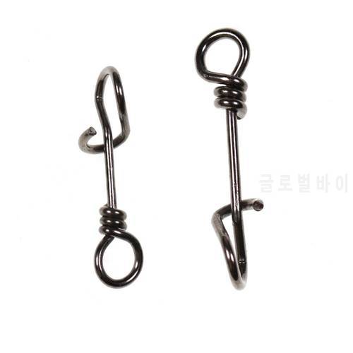 50pcs Strengthen Stainless Steel Quick Lock Snap Spring Clamp Buckle Lure Rigs Connector Saltwater Fishing Accessories