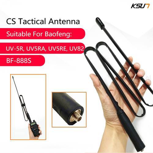 CS Tactical Antenna For Walkie Talkie Baofeng UV-5R UV-82 SMA-Female Connector VHF UHF 144/430Mh Foldable Ham CB Radio