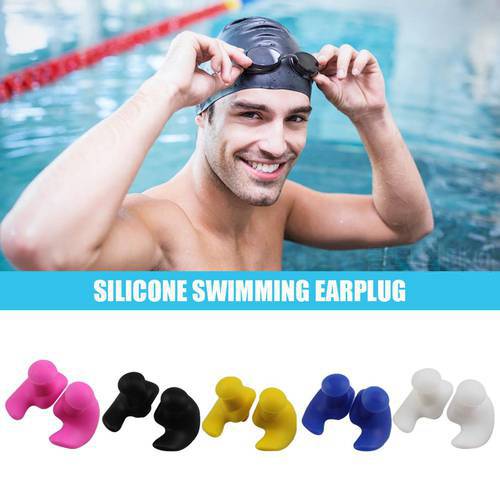 1 Pair Waterproof Soft Earplugs Silicone Portable Ear Plugs Water Sports Swimming Accessories