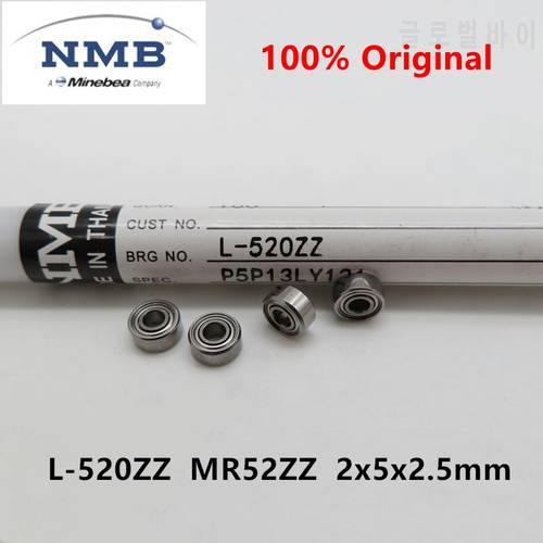 50pcs/lot original NMB high speed bearing L-520ZZ 2x5x2.5mm MR52ZZ miniature ball bearings 2*5*2.5 fan bearing