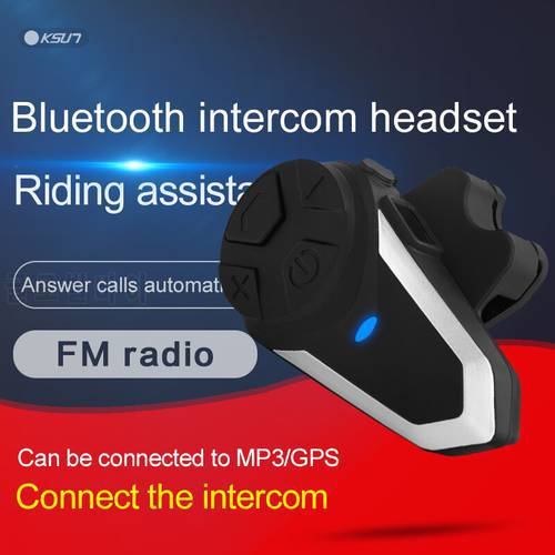 KSUN Bluetooth Headset Motorcycle Intercom Built In Helmet Wireless Riding Self Driving Navigation Mobile Phone Headset