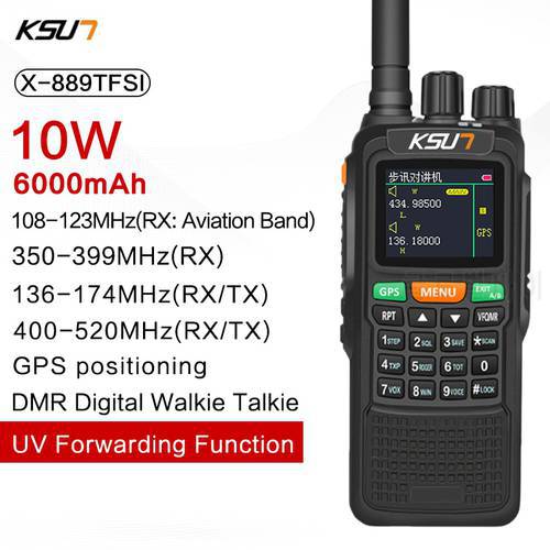 KSUN 10W Infinite Distance Global Intercom GPS Positioning Walkie Talkie 50 KM Aviation Band VHF UHF Radio Station
