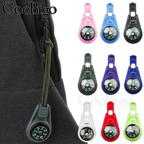 10pcs Colorful Survival Compass Cord Lock End for 2mm Paracord Rope Keychain Outdoor Backpack Zipper Pull Camping Accessories