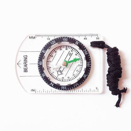 Outdoor Camping Hiking Transparent Plastic Compass Compass Proportional Footprint Travel Military Compass Tools travel kits