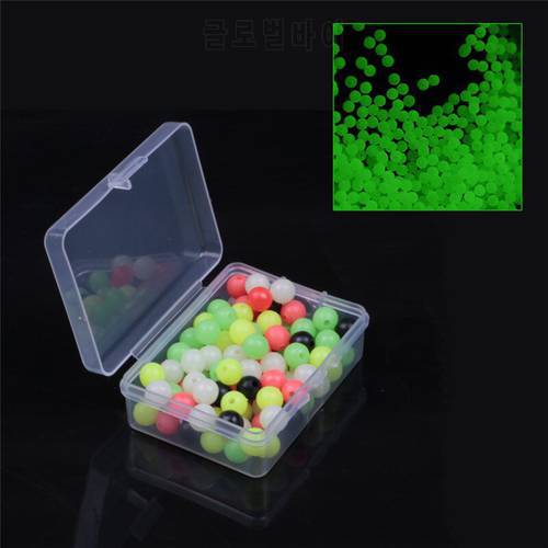 100pcs/lot Soft Fishing Beads Stopper 6mm/8mm Luminous Round Fishing Space Beans Stops Soft Rig Lure Accessories