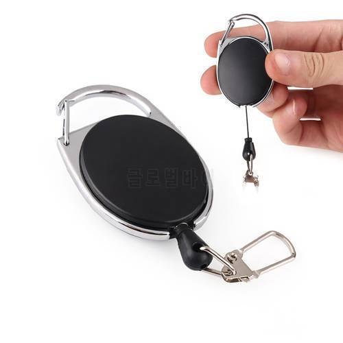 Fly fish line holder keyring key chain pull belt cord keychain reel recoil badge lanyard Zinger Retractor tackle tool key ring