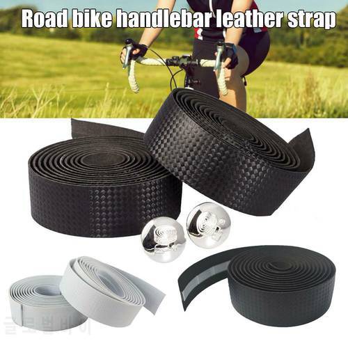 Road Bike Handlebar Tape Mountain Bike Straps Non-Slip Breathable Sweat-Absorbent PU Leather Strap SAL99