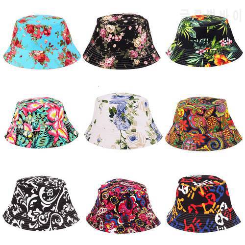 Floral Sun Hat Bucket Funny Summer Holiday Novelty Beach Outdoor Cap Fishing Hats Sun Protetion For Men Women