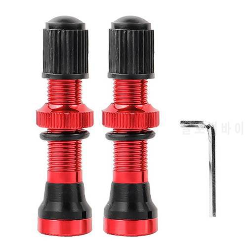 2PCS Bicycle Schrader A/V Valves 40mm CNC Machined Anodized Nipple for MTB Road Bike Tubeless Rims