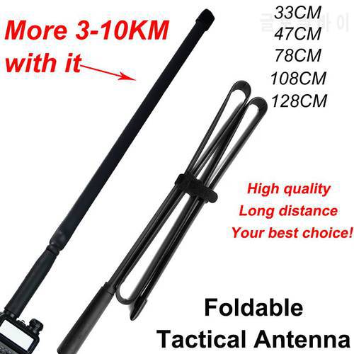 2021 Walkie Talkie Foldable CS Tactical Antenna Baofeng UV 5R UV82 UV10R UV 9R Plus SMA Female Dual Band Ham Radio Accessories