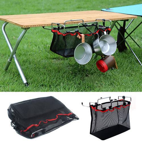Outdoor Picnic Camping Barbecue Portable Utensils Storage Mesh Bag Organizer Outdoor Picnic Accessories
