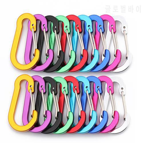 5 Pcs Keychain Lock Buckle Outdoor Tools Carabiner Backpack Camping Climbing Booms Multi-Use Fishing Hook Snap Clip