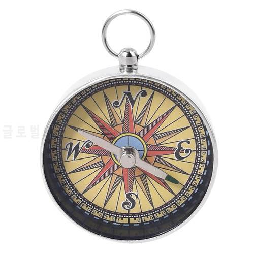 Metal Compass Portable Keychain Travel Camping Hiking Navigation Outdoor Tool Backpack Hanging Buckle