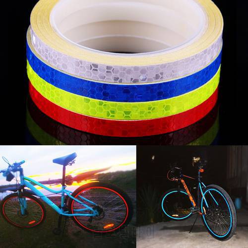 1 Roll 8 Meter Bike Crystal Grid Reflective Stickers Strip MTB Bicycle Adhesive Tape Reflector Sticker Bicycle Decor Accessories