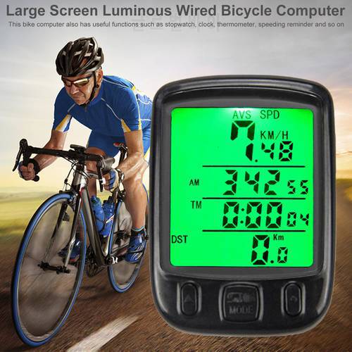 Multifunction Bike Computer Waterproof Luminous Odometer LCD Display Digital Wireless Speed Meter Cycling Speedometer
