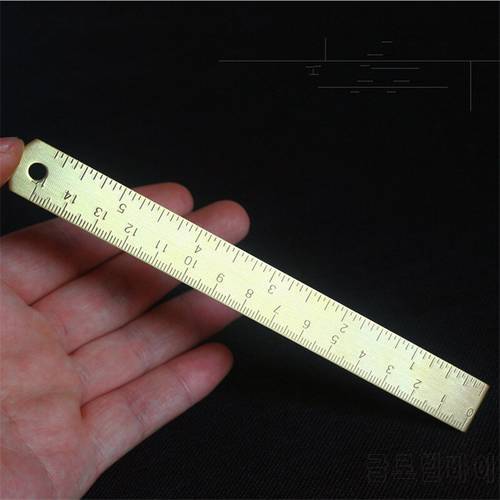 1PC Portable Brass Ruler Straightedge Accurate Measurement 15CM Scale Ruler Measuring Tool EDC Outdoor Pocket Tool