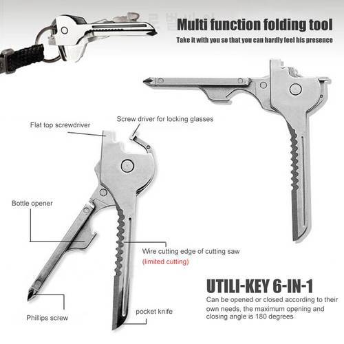 Edc Gear Mini Useful Key Ring Shaped Pocket Opener keychain Screwdriver Tool Kit Survive Multi Utility Tactical Knife Key Tool