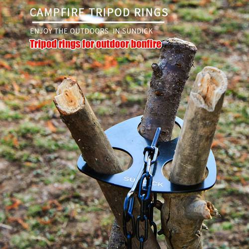 Portable Detachable Outdoor Barbecue Tripod Hanging Rack Stainless Steel Camping Campfire Grill Pot Triangle Hanger Stand Set