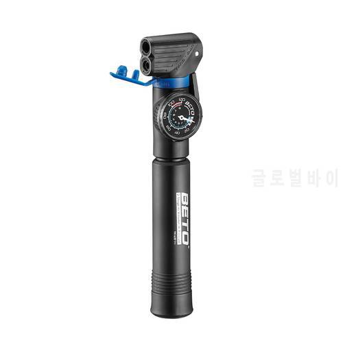 Taiwan BETO CLD-030PG Portable Bike Mini Pump Bicycle Pumps Tire Inflator compatible Presta and Schrader AV/FV Cycling Pump