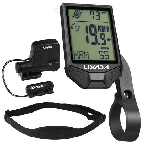 LIXADA Wireless Cycling Computer with Heart Rate Sensor Waterproof Bike Computer Bicycle Computer speedometer strava