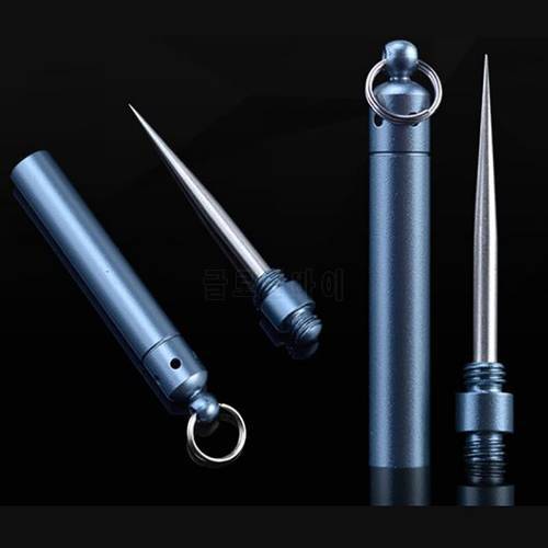 Outdoor EDC Toothpick Bottle Fruit Fork Titanium Toothpick With Protective Case Holder Portable Multi Camping Picnic Tool new