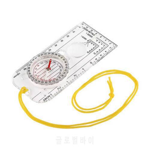 1PC Drawing Scale Compass Folding Map Ruler Buckle Car Camping Hiking Pointing Guide Portable Handheld Compass