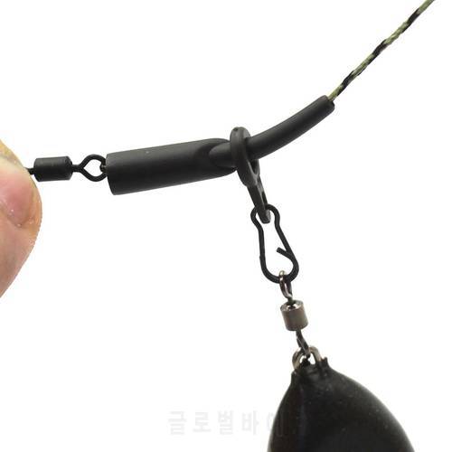 Camo Green Run Rig Rubber Covert lead Safe System Coarse Carp Fishing Tackles Swivel Covert Lead Stop Rig Accessory