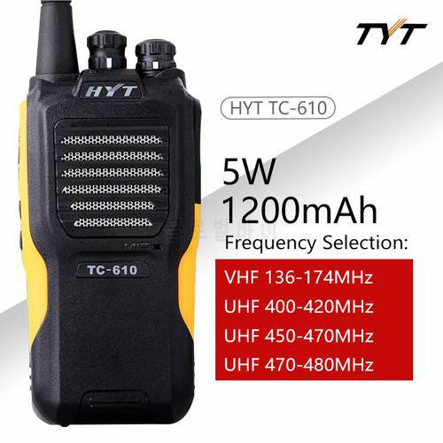 HYT TC-610 5W Portable Two Way Radio HYT TC-610 1200mAH standard battery portable two way radio