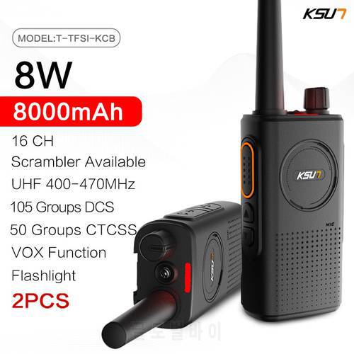 KSUN TFSI-KCB Two-way Radio 8W UHF 400-470MHz CB Radio Scanner Transceiver With Scrambling VOX Function Walkie Talkie