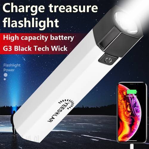 Mini Flashlight USB Rechargable LED Flashlight 3 Lighting Mode Waterproof Torch Lightweight Backlight Light For Night Lighting