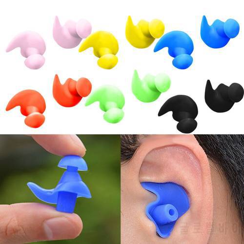 1 Pair Silicone Waterproof Soft Swim Ear Plugs Dust-proof Spiral Earplugs Water Sports Diving Swimming Accessories 6 Colors