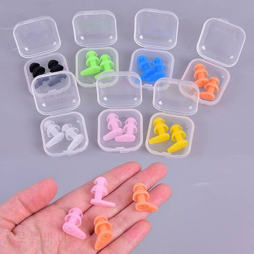 2pcs Soft Anti-Noise Ear Plug Waterproof Swimming Silicone Swim Earplugs For Adult Children Swimmers Diving