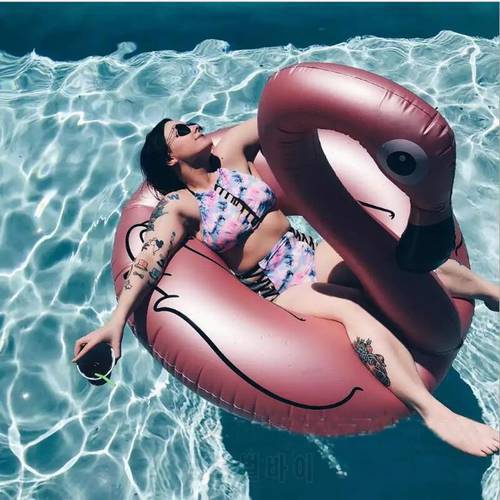 Inflatable Flamingo Swimming Ring Giant Pool Lounge Adult Pool Float Mattres Life Buoy Raft Swimming Water Pool Toys