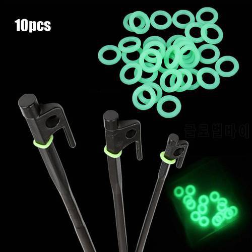 10pcs Silicone Luminous Tent Ground Nail Ring O-shaped Fishing Rod Ring Multi-functional Night Light Outdoor Camping Tents Acces